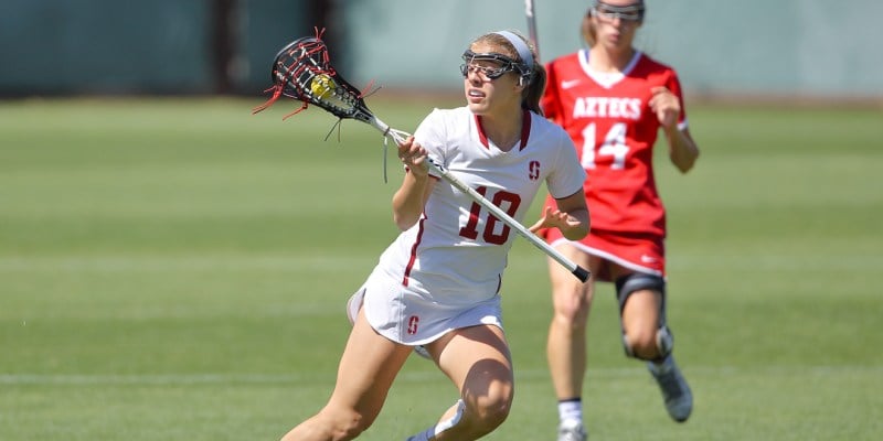 Senior Julia Massaro (above) was named a team captain for the women’s lacrosse 2019 campaign. Massaro comes off of a junior season that saw her named to the All-Pac-12 first team and enters tonight’s season opener ranked fourth on Stanford’s all-time list for career draw controls with 121. (HECTOR GARCIA-MOLINA/Courtesy of Stanford Athletics)