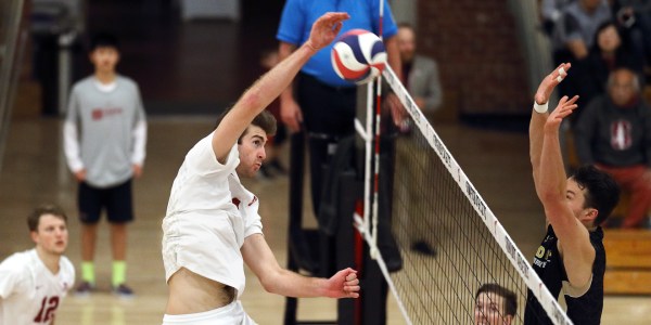 Sophomore middle blocker Kyler Presho (above) and junior setter Paul Bischoff each led the team with seven blocks as No. 9 Stanford dropped a five-set thriller to No. 4 UCLA. (HECTOR GARCIA-MOLINA/Courtesy of Stanford Athletics)