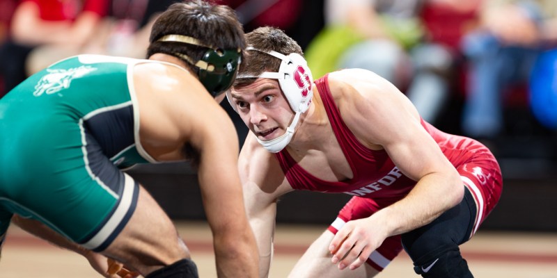 Captain redshirt senior Mason Pengilly (above) defeated Oregon State’s Devan Turner 4-0 in the 133 pounds weight class on Friday. The victory helped the team defeat the Beavers for the first time in school history. (JOHN P. LOZANO/isiphotos.com)