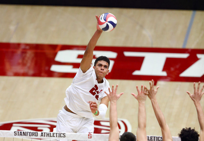 Sophomore opposite Jaylen Jasper (above) led the Cardinal with 13 kills in Thursday's 3-0 loss to Pepperdine. (HECTOR GARCIA-MOLINA/isiphotos.com)