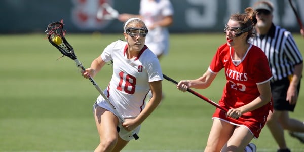Though Stanford lost, senior Julia Massaro (above) inched closer to the school’s all-time record for draw controls last week, adding two to her career total; she ranks third all-time with 123. Kelsey Twist (2002-2005) holds the program record with 161 draw controls. (HECTOR GARCIA-MOLINA/isiphotos.com)