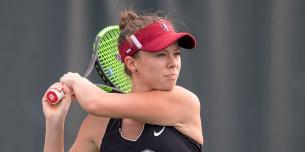 Sophomore Michaela Gordon (above) leads the Cardinal with a No. 16 national ranking in singles. She holds an 11-7 overall record and 3-1 record in duals as the Cardinal look to protect their home court against No. 7 Vanderbilt tomorrow at noon. (LYNDSAY RADNEDGE/isiphotos.com)