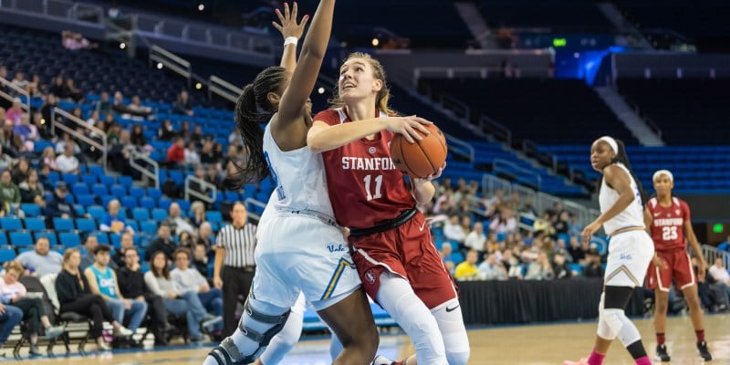 Senior forward Alanna Smith (above) averaged 17.5 points, 6.5 rebounds and two blocks per game in the Cardinal's 71-50 victory over No. 17 Arizona State and 56-54 win against Arizona this past weekend. (ROB ERICSON/isiphotos.com)