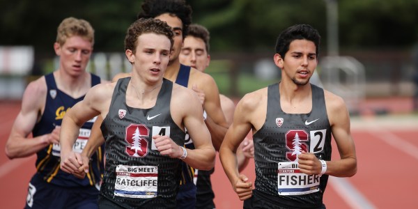 Senior Grant Fisher and junior Thomas Ratcliffe (above) lead the men's 1,500 meters at Saturday's 125th Big Meet. (CASEY VALENTINE/isiphotos.com)