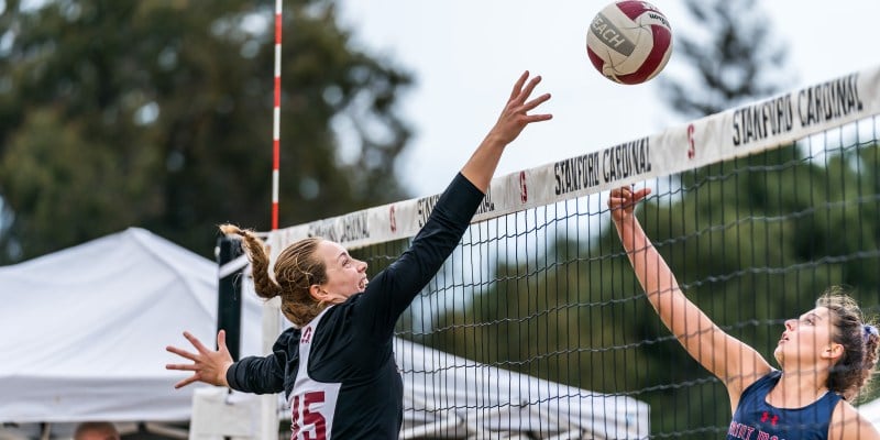 Junior Morgan Hentz (above) helped Stanford secure a victory over Washington on Saturday to start off the Pac-12 North Beach Volleyball Invitational. She competes in the No. 2 pair with sophomore Sunny Villapando. (GLEN MITCHELL/isiphotos.com)