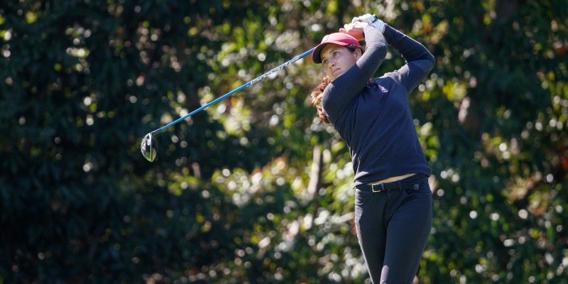 Junior Albane Valenzuela (above) finished second in the Pac-12 Championship. Although she led the individual pack for the majority of the tournament, she struggled in the final round and was overtaken by Arizona State’s Olivia Mehaffey. (BOB DREBIN/isiphotos.com)
