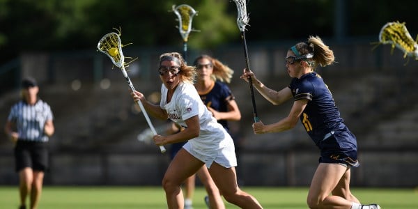 Sophomore attack Ali Baiocco (above) leads the team in goals with 48 on the season. She will be an integral component in Stanford’s Pac-12 opening round match up against Oregon on Thursday. (CODY GLENN/isiphotos.com)