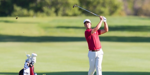 Senior Isaiah Salinda (above) led Stanford in scoring at the Pac-12 Championships. He placed fifth individually at 3-under 281 and shot the best round by any Cardinal with 5-under 66 in the second round.  (DAVID BERNAL/isiphotos.com)