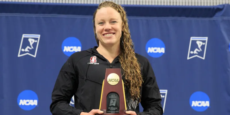 Senior Ella Eastin (above) was part of three NCAA championship teams in her four years swimming for Stanford. She became the first woman in NCAA history to complete a career sweep of the 400 IM. (Courtesy of Stanford Athletics)