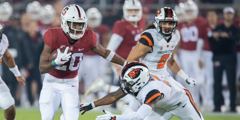 Senior running back Bryce Love (above) was projected to be a first-rounder in last year's NFL draft. After an underwhelming season capped off by an ACL tear, it's unlikely that he'll go earlier than the third in the 2019 draft. (DAVID BERNAL/isiphotos.com)