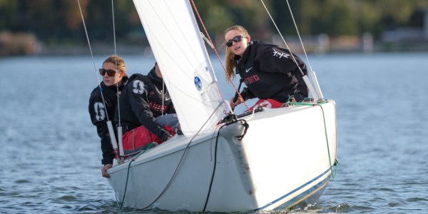 The Stanford sailing team (above) competes in the PCCSC coed conference championship tomorrow and Sunday. The women's team won their conference championship last weekend (JOHN TODD/isiphotos.com).