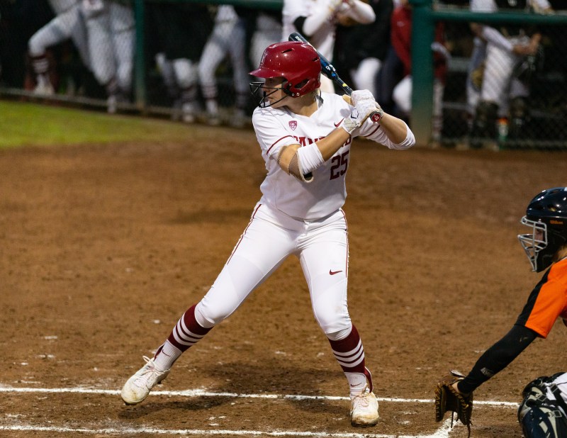 Freshman Taylor Gindlesperger (above) hit a grand slam in the bottom of the fourth to extend Stanford's lead to 13-0 in Tuesday's shutout victory against Santa Clara. (JOHN P. LOZANO/isiphotos.com)