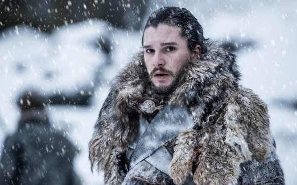 The first episode in the eighth season of "Game of Thrones" pulled Jon Snow (Kit Harington) further into court politics (courtesy of HBO).