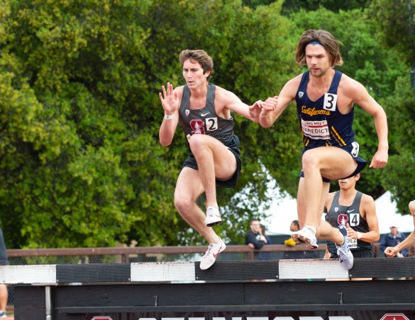 Steven Fahy (above, left) returns to the Pac-12 Championships as the reigning steeplechase champion. The fifth-year senior is seeded second in the race, behind Arizona's Bailey Roth, who finished third last year after leading much of the race (JOHN P. LOZANO/isiphotos.com).