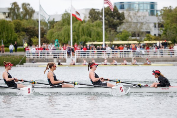 The No. 3 Stanford women placed second at the Pac-12 Rowing Championships on Sunday morning. Finishing second in each of the four races it competed in, the Cardinal scored 39 points, just a half point behind conference-winner Washington. (BOB DREBIN/isiphotos.com)