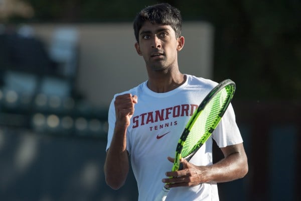 Senior captain Sameer Kumar (above) was a pillar of the Stanford men's tennis program this season, solidifying the starting lineup in singles and doubles. A standout on and off the court, Kumar was named Pac-12 Scholar-Athlete of the Year and led the Cardinal to a 19-7 record. (LYNDSAY RADNEDGE/isiphotos.com)
