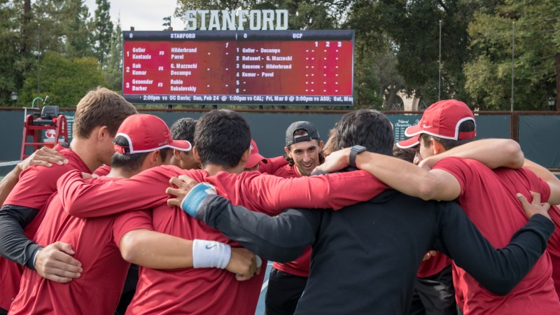The No. 13 Stanford men's tennis team (above) was stopped in the third round of the 2019 NCAA Championships on May 11 by No. 5 Virginia, a team they'd already lost to once earlier in the year. The 19-7 season certainly didn't exceed expectations, but the teams future appears bright. (LYNDSAY RADNEDGE/isiphotos.com)
