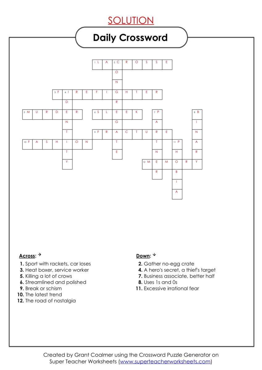 Mag 6 Crossword Answers