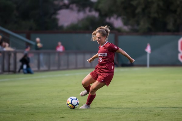 Senior forward Carly Malatskey scored the first of Stanford's three goals against West Virginia in the 11th minute. (Photo: Karen Ambrose Hickey/isiphotos.com)