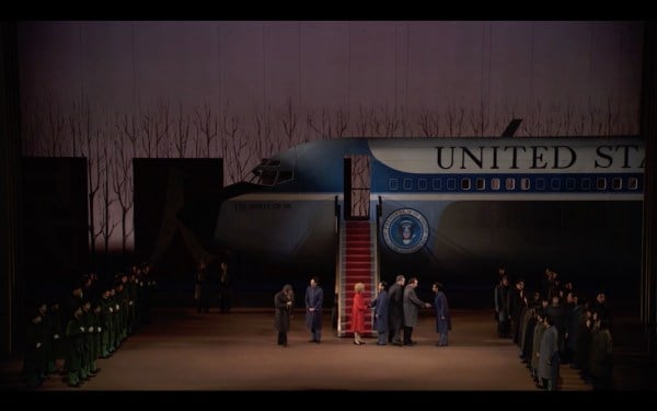 Composer John Adams, director Peter Sellars, and librettist Alice Goodman collaborated to create "Nixon in China," an opera on the president's landmark 1972 visit after 25 years of frigid US-China relations. (Photo: Met Opera on Demand)