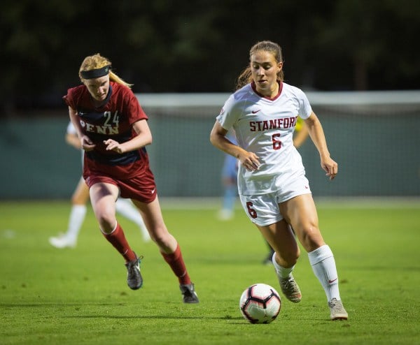 Senior forward Carly Malatskey (above) found the back of the net in the ninth minute to open the scoring for the Cardinal. The second-ranked women's soccer team routed Washington 4-0 at home on Sunday. (ERIN CHANG/isiphotos.com)