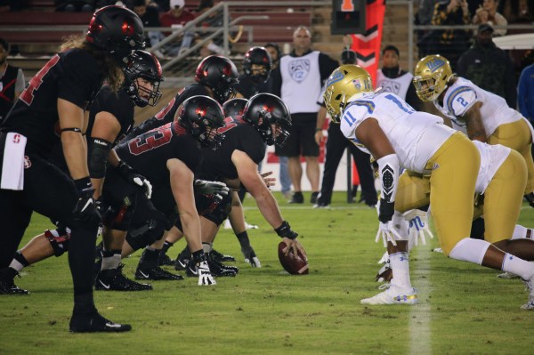 UCLA dominated the line of scrimmage in their 34-16 victory over the Cardinal. The Bruins recorded seven sacks while allowing just three. (MICHAEL BYUN/The Stanford Daily)