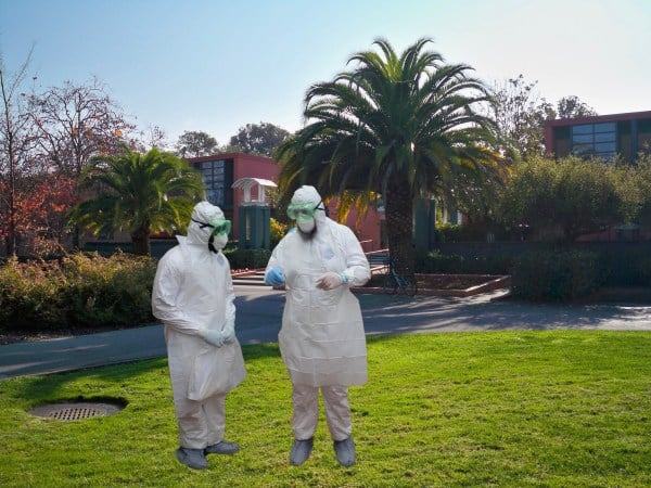 Just weeks after containing a lanyard outbreak, the CDC is back on campus investigating norovirus in Stern. (photo edit: PATRICK MONREAL/The Stanford Daily)