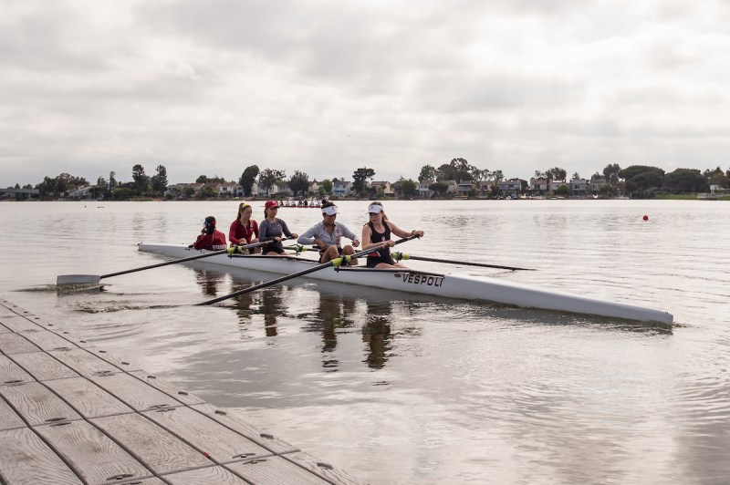 The lightweight 4+ (above) finished in 12th place over the weekend in the Head of the American on Lake Natoma. The Varsity Eight took fourth place overall with the time of 17:29.0. (KAREN AMBROSE HICKEY/isiphotos.com)