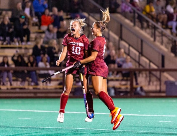 Junior attacker Corinne Zanolli (left) leads the nation in goals with 22. Zanolli scored both goals in an earlier win over the Bears and has three hat-tricks this season.