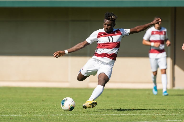 Freshman forward/midfielder Ousseni Bouda (above) has been a game changer for the Cardinal in his debut season. He has already scored three game-winning goals with his most recent coming in a victory over SDSU ten days ago.