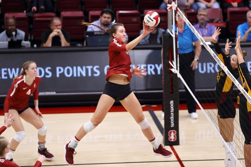 After getting accepted into the statistics master's program, graduate middle Madeleine Gates (above) decided to use her final year of eligibility with the Cardinal. The ex-UCLA All-American has emerged as the team's largest net presence, pacing Stanford in blocks (79) and hitting efficiency (.338). (HECTOR GARCIA-MOLINA/isiphotos.com)