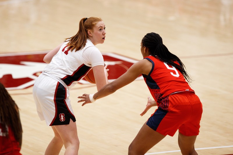 Freshman forward Ashten Prechtel (above) scored a game-high 15 points on 6-of-8 shooting, including 3-of-4 from behind the arc. She also tallied eight rebounds, four blocks, two steals and an assist in her first 17 minutes in a Stanford jersey. (Photo: BOB DREBIN / isiphotos.com)