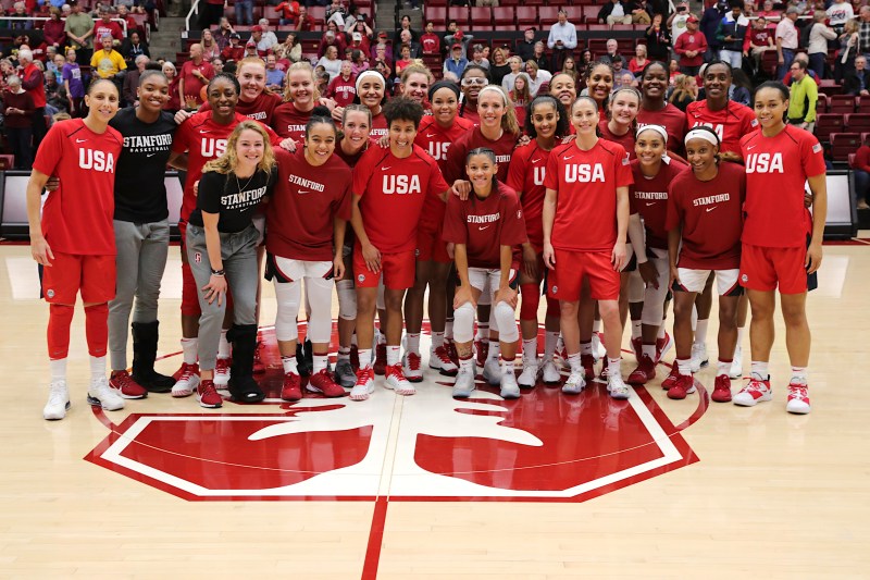 Team USA kicked off its four-university road show at Maples Pavilion on Saturday. Led by Cardinal almunus Nneka Ogwumike '12, the national team trounced Stanford 95-80. (Photo: BOB DREBIN/isiphotos.com)