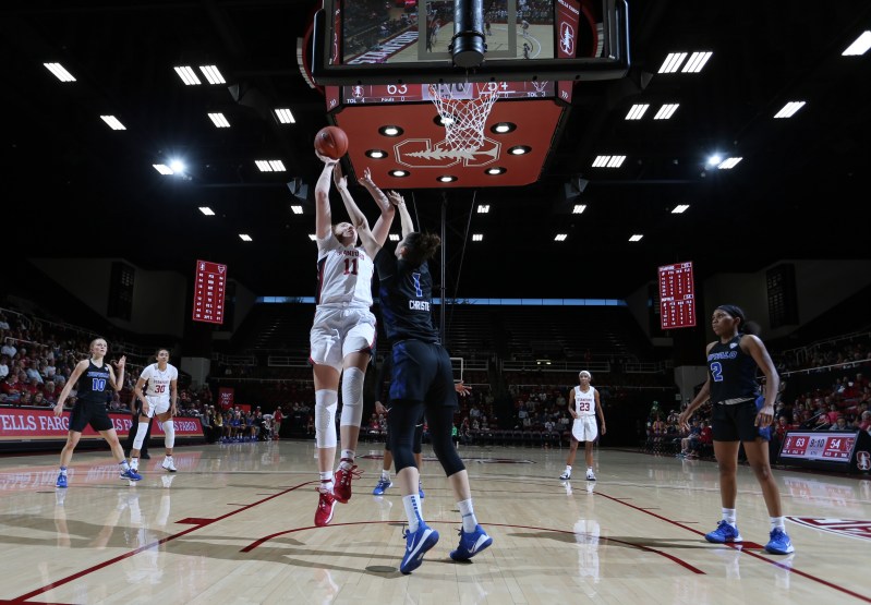 Freshman forward Ashton Prechtel put up 17 points and recorded 10 boards for her first career double-double. Her efforts helped lift No. 3 Stanford over Buffalo 88-69. (ERIN CHANG/isiphotos.com)