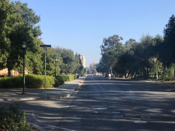 A female was reported to have been pushed off of her bicycle and called a racial slur on Nov. 7, according to an AlertSU. (Photo: Evan Peng/The Stanford Daily)