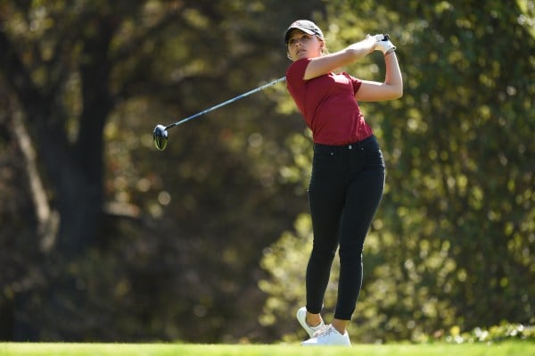 Sophomore Aline Krauter (above) is one of five athletes representing the women's golf program at the Pac-12 preview this week. The tournament begins Monday and play continues through Wednesday at the Nanea golf club in Hawaii. (Photo: CODY GLENN/isiphotos.com)