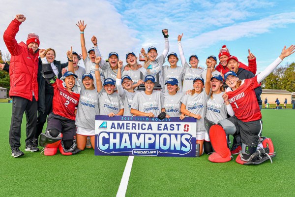 Stanford field hockey (above) won its third America East Championship in four years with a game-winning goal from redshirt sophomore Sarah Johnson in the final minute of play on Sunday. (Courtesy of Stanford Athletics)