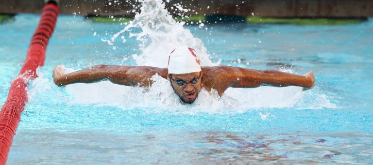 Sophmore Jack LeVant (above) is one of six sophomores on the men's swimming and diving team. LeVant struggled with mental health issues last season, which forced him to miss NCAAs. (Photo: Hector Garcia-Molina/isiphotos.com)