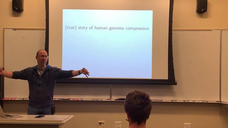 In the first season of HBO’s “Silicon Valley,” the founders of the tech company Pied Piper developed a new compression algorithm that is more efficient than previously thought possible. The algorithm presented in the show was created by a Stanford professor at the bequest of HBO. (Photo: Courtesy of Tsachy Weissman)