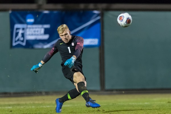 Redshirt sophomore Andrew Thomas (above) made two saves in Friday's shootout versus Clemson, which led the Cardinal to an upset victory on the road. The Cardinal now advance to the College Cup for the fourth time in five seasons. (Photo: JIM SHORIN/isiphotos.com)