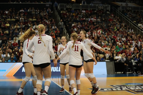 Stanford swept its semifinal opponent for the second straight year to advance to the national championship. The Cardinal are looking to claim their third title in four years and ninth overall. (Photo: DAVID HAGUE)