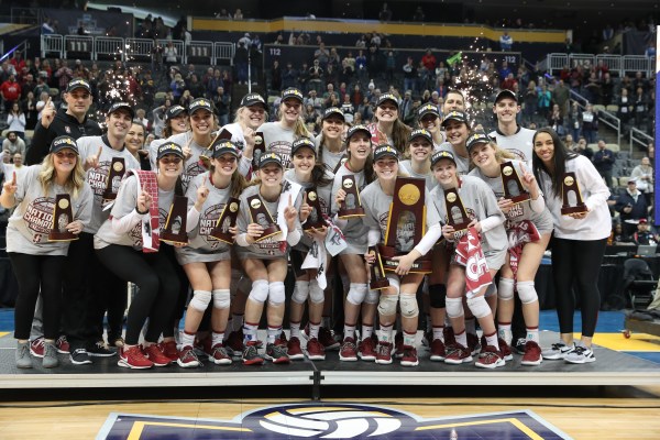 Women's volleyball claims their third national championship in four years with a sweep over No. 4-seed Wisconsin. Senior outside Kathryn Plummer was named the tournament's Most Outstanding Player. (Photo: DAVID HAGUE)