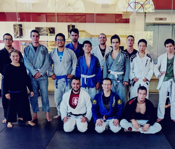 Several members of the team took a photo together after a Sunday class. (Photo: TAI KAO-SOWA / The Stanford Daily)