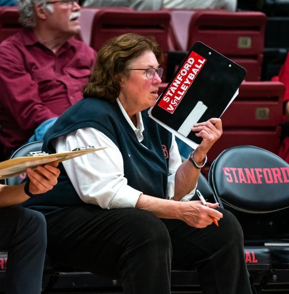 Stanford women's volleyball associate head coach Denise Corlett (above) announced her retirement. Her 31-year career with the program comes to a close following the team's 2019 NCAA championship. Corlett is the only person to be a member of all nine championship teams. (GLEN MITCHELL/isiphotos.com)