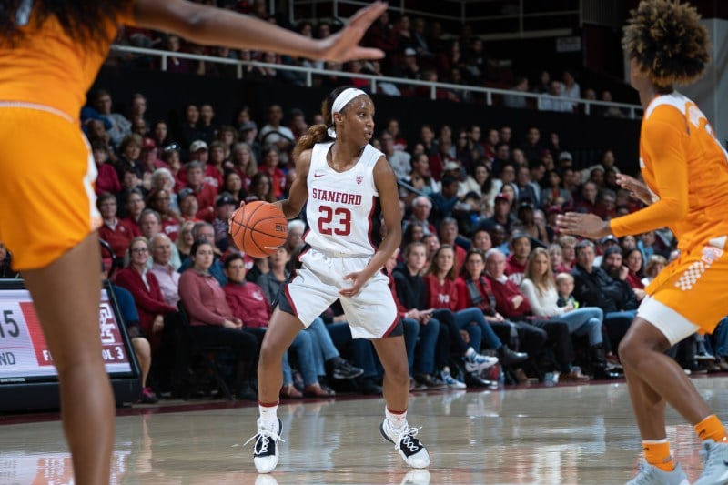 Junior guard Kiana Williams (above) led the way with 15 second half points as the Cardinal outscored the Huskies 45-24 in the second half. (Photo: DON FERIA / isiphotos.com)