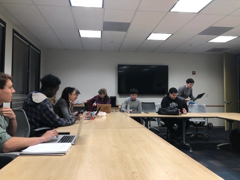 During their weekly meeting, the GSC tackled initiatives to revise sexual assault prevention training and improve student mental health. Members were also briefed by R&DE representatives on graduate housing developments. (Photo: CAMRYN PAK/The Stanford Daily)