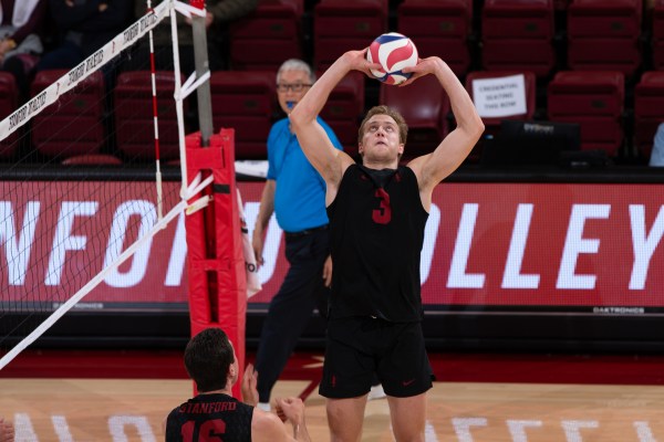 Senior setter Paul Bischoff (above) has anchored the Cardinal offense this season and has put up 180 assists so far. Last weekend, he was named MVP of the AVCA Showcase. (PHOTO: Mike Rasay/isiphotos.com)