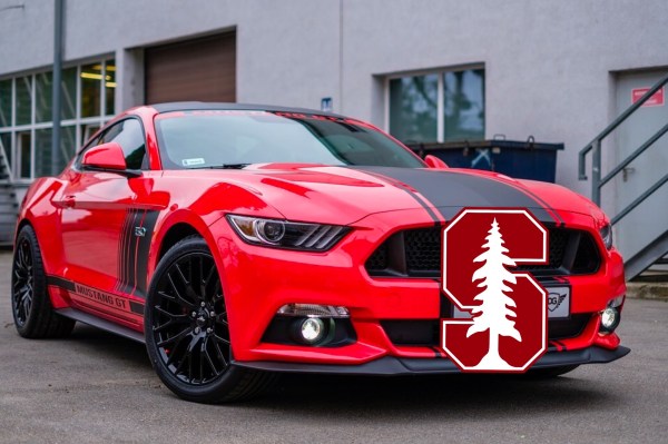 Stanford students will soon be saying "yo" to "Mustang Red," after an e-mail mentioning a "Lamborghini Yellow" statue from MTL caused some laughs. (Photo Edit: PATRICK MONREAL/The Stanford Daily)