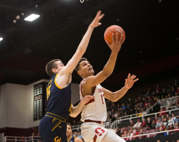 Junior forward Oscar da Silva (above) had a team-high 13 points and seven rebounds in a last-second loss to Cal on Sunday. (Photo: AL CHANG / isiphotos.com)