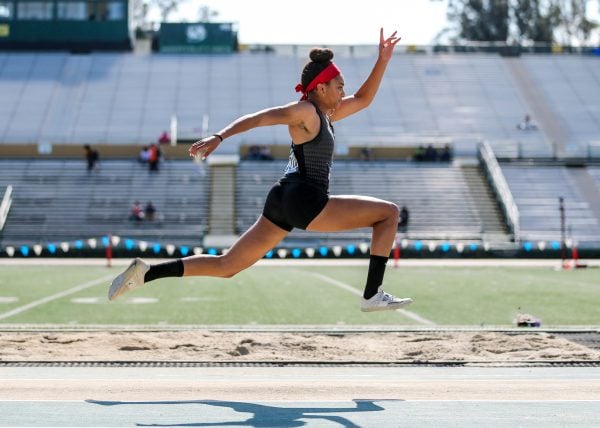 Junior Aria Small (above) opened her indoor season with a meet-winning leap of 12.19 meters in the women's triple jump at the UW Preview. Small is slated to compete in her same two signature events this weekend, the triple jump and long jump. (PHOTO: Courtesy of Stanford Athletics)
﻿